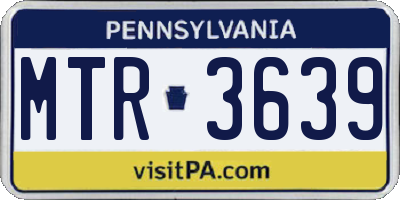 PA license plate MTR3639
