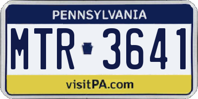 PA license plate MTR3641