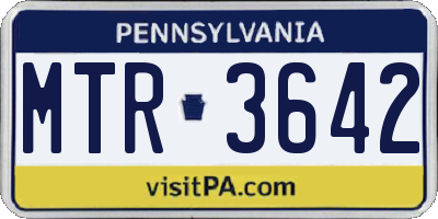 PA license plate MTR3642