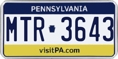 PA license plate MTR3643