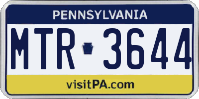 PA license plate MTR3644