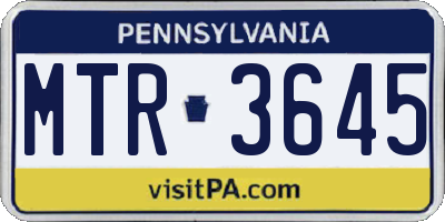 PA license plate MTR3645