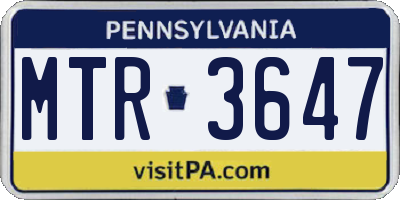 PA license plate MTR3647