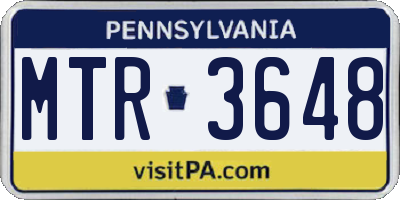PA license plate MTR3648