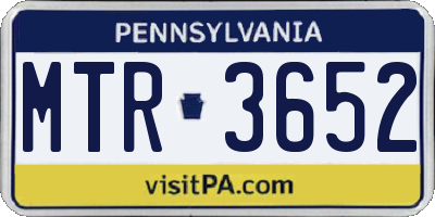 PA license plate MTR3652