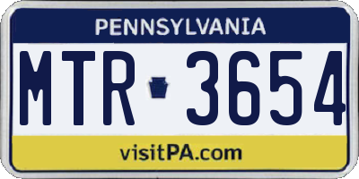 PA license plate MTR3654