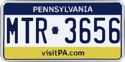 PA license plate MTR3656