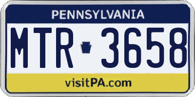 PA license plate MTR3658