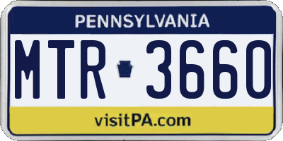 PA license plate MTR3660
