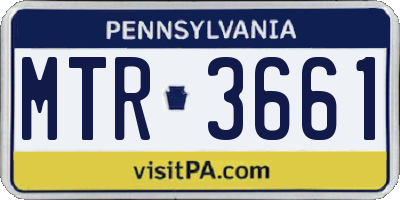 PA license plate MTR3661