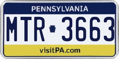 PA license plate MTR3663
