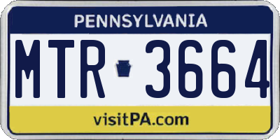 PA license plate MTR3664