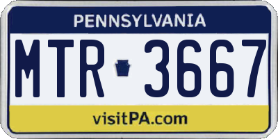 PA license plate MTR3667