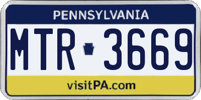 PA license plate MTR3669