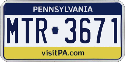 PA license plate MTR3671