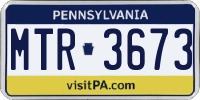 PA license plate MTR3673