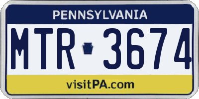 PA license plate MTR3674