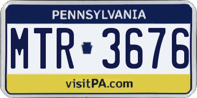 PA license plate MTR3676