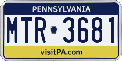 PA license plate MTR3681