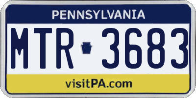 PA license plate MTR3683