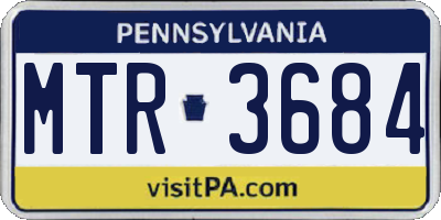 PA license plate MTR3684