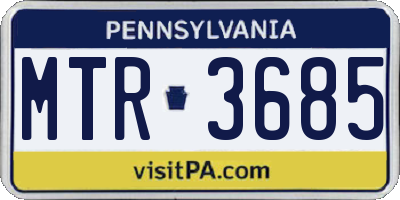 PA license plate MTR3685