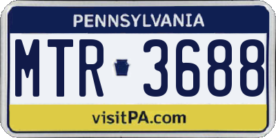 PA license plate MTR3688