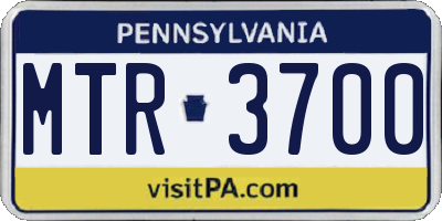 PA license plate MTR3700
