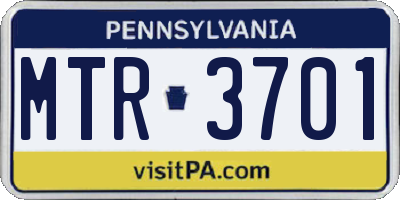 PA license plate MTR3701