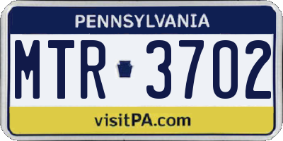 PA license plate MTR3702