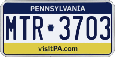 PA license plate MTR3703