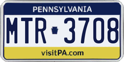 PA license plate MTR3708