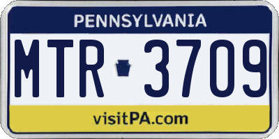 PA license plate MTR3709