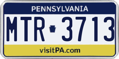 PA license plate MTR3713