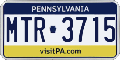 PA license plate MTR3715
