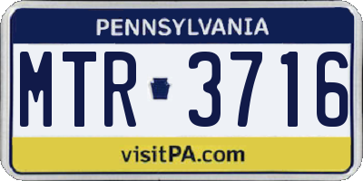 PA license plate MTR3716
