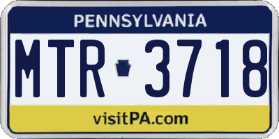 PA license plate MTR3718