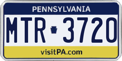 PA license plate MTR3720