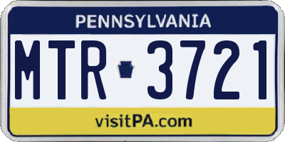 PA license plate MTR3721