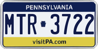 PA license plate MTR3722