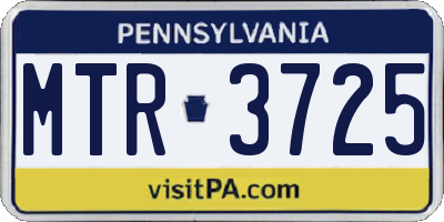 PA license plate MTR3725