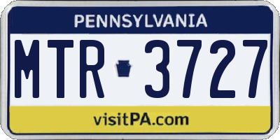 PA license plate MTR3727