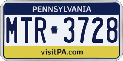 PA license plate MTR3728