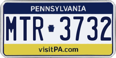 PA license plate MTR3732