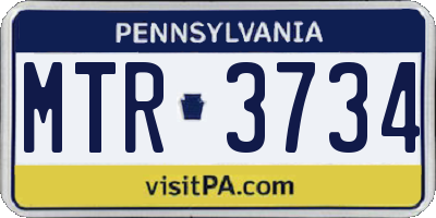 PA license plate MTR3734