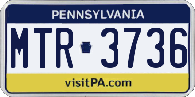 PA license plate MTR3736