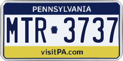 PA license plate MTR3737