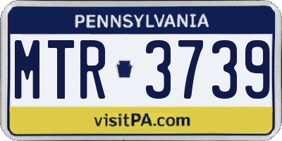 PA license plate MTR3739