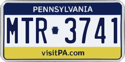 PA license plate MTR3741