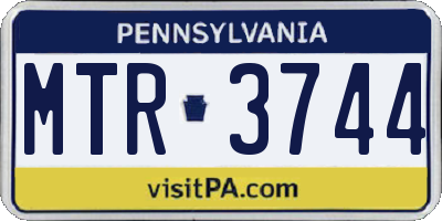 PA license plate MTR3744